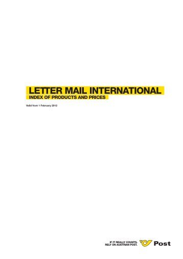 LETTER MAIL INTERNATIONAL ... - Österreichische Post AG