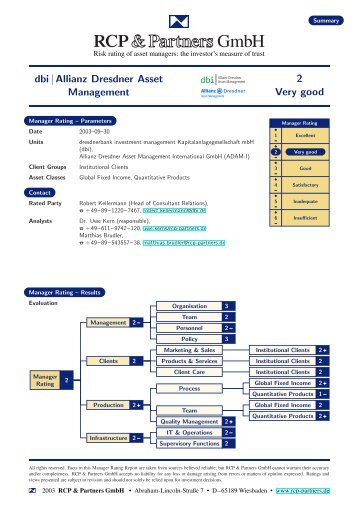 dbi | Allianz Dresdner Asset Management 2 Very good - TELOS GmbH