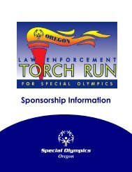 Sponsorship Chart/Form - Special Olympics Oregon