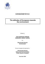 The attitudes of Europeans towards the environment