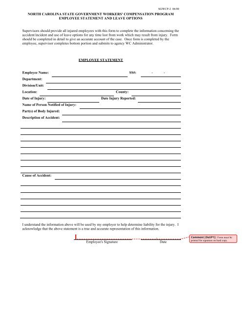 Employee Statement Form pdf Employee Statement Form pdf
