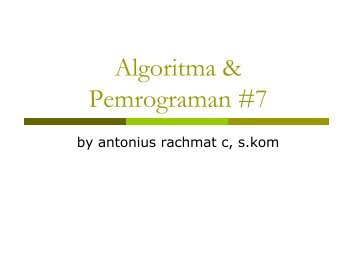 Algoritma & Pemrograman #7