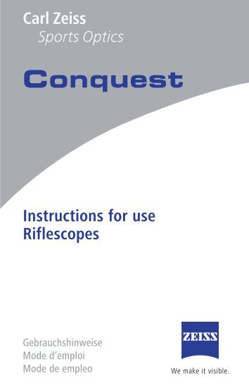 Conquest Carl Zeiss Sports Optics Instructions for use Riflescopes