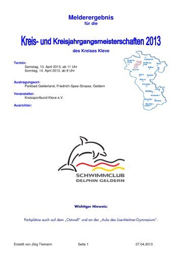 KMS 2013 Meldeergebnis komplett - SC Delphin Geldern