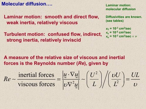 Mixing and stirring in the oceanâ¦. The diffusion equation Molecular ...