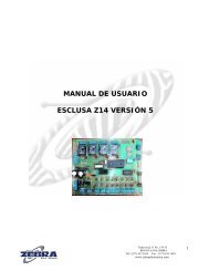 manual de usuario esclusa z14 versiÃ³n 5 - Zebra Electronica