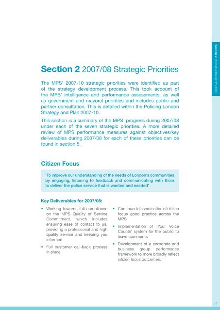 Joint Annual Report of the MPS and MPA 2007/08