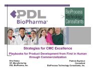 Strategies for CMC Excellence - BioProcess Technology Consultants