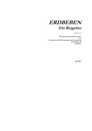 ERDBEBEN Ein Ratgeber - ZAMG