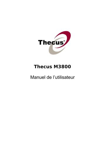 Thecus M3800 Manuel de l'utilisateur