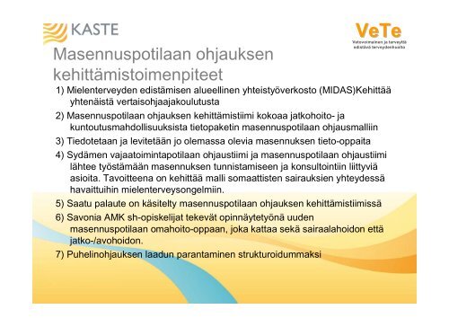 VeTe Potilasohjauksen alueellinen yhteistyÃ¶verkosto ... - VeTe-hanke