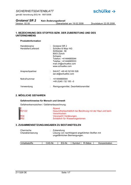 SICHERHEITSDATENBLATT - Metzler
