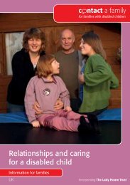 Relationships and caring for a disabled child - Contact a Family