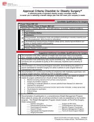 Approval Criteria Checklist for Obesity Surgery*