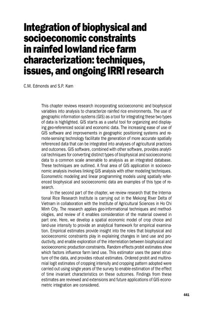 Contents & Foreword, Characterizing And ... - IRRI books