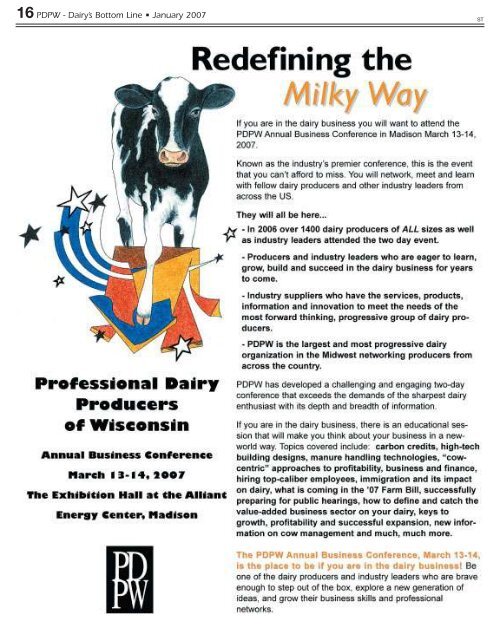 Dairy's Bottom Line - Professional Dairy Producers of Wisconsin