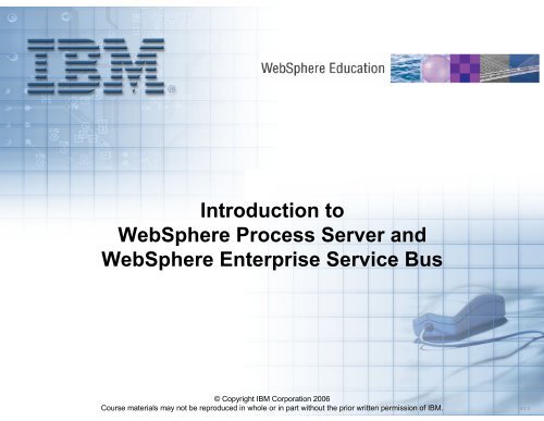 Introduction to WebSphere Process Server and WebSphere ...