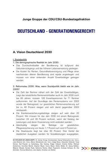 Beschluss Junge Gruppe - CDU/CSU-Fraktion im Deutschen ...