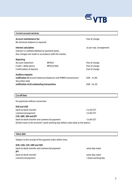 Terms and Conditions for business transactions with banks valid as ...