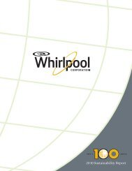 2010 Sustainability Report - Whirlpool Corporation