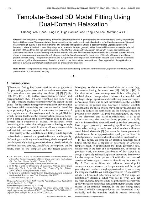 Template-Based 3D Model Fitting Using Dual-Domain Relaxation