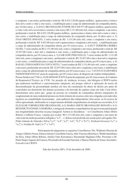 Ano Base 2000 CRSFN - Banco Central do Brasil