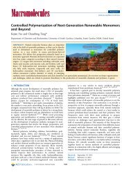 Controlled Polymerization of Next-Generation Renewable ...