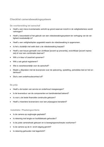 Checklist camerasysteem voor overvalbestrijding - Facto Magazine