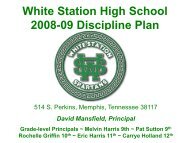 WSHS Discipline Plan - Memphis City Schools