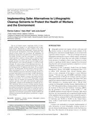 Implementing Safer Alternatives to Lithographic Cleanup Solvents to ...