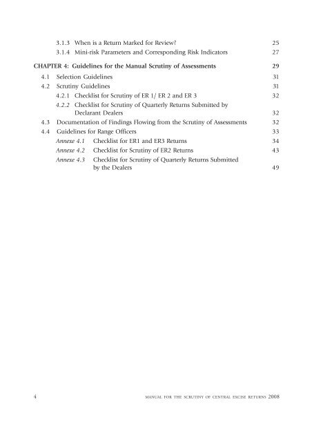 Manual for the Scrutiny of Central Excise Returns 2008