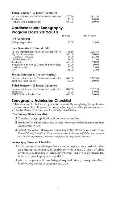 Diagnostic Medical Sonography Programs - Chattanooga State ...