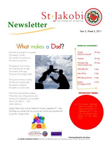 Newsletter - St Jakobi Lutheran School