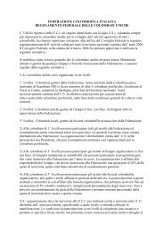 Regolamento Colombaie Uniche - Federazione Colombofila Italiana