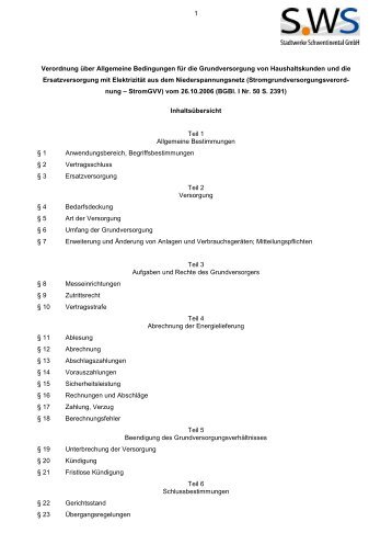 Verordnung zum Erlass von Regelungen für die Grundversorgung ...