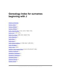 Genealogy Index for surnames beginning with J - auf kreibaum.de