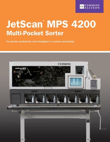 JetScan MPS 4200 Multi-Pocket Sorter - Cummins-Allison