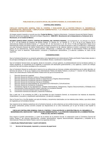 Circular ContralorÃ­a General para el control y evaluaciÃ³n