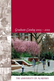 2003-2005 - Graduate School - The University of Alabama