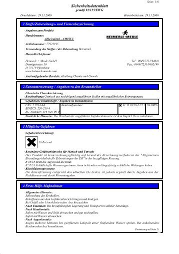 Sicherheitsdatenblatt - Heimerle + Meule