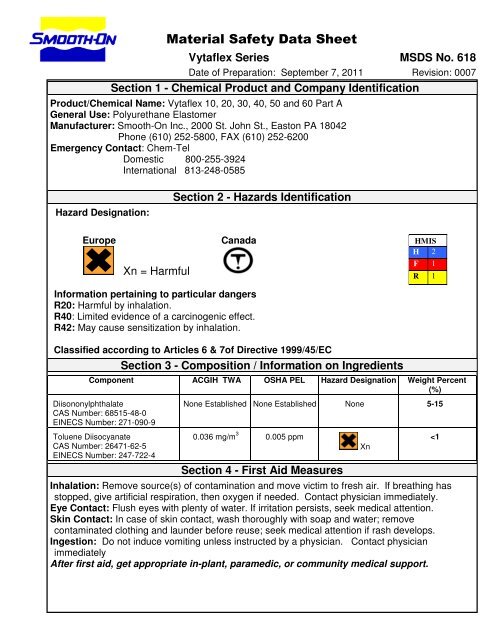 MSDS - Smooth-On, Inc.