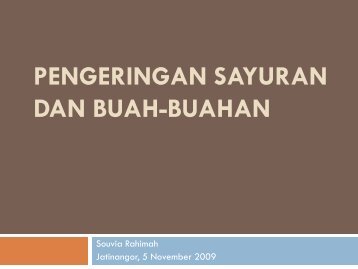 Pengeringan Sayuran dan Buah-buahan - Blogs Unpad