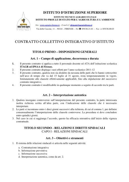 istituto d'istruzione superiore - Istituto Agrario Firenze