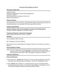 Curriculum Vitae (updated June 2012) Peter Allan Johnson, PhD ...