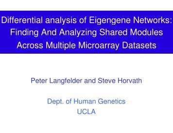 Differential analysis of Eigengene Networks: Finding And ... - UCLA