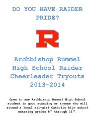 Raider Cheerleader Tryouts - Archbishop Rummel High School