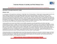 Volunteer Release of Liability and Photo Release Form