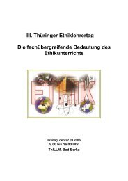 III. Thüringer Ethiklehrertag Die fachübergreifende ... - Thillm