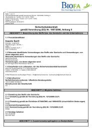 Sicherheitsdatenblatt gemäß Verordnung (EG) Nr. 1907 ... - BIOFA