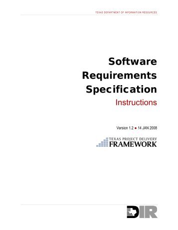 Software Requirements Specification - Instructions - Texas ...